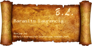 Barasits Laurencia névjegykártya